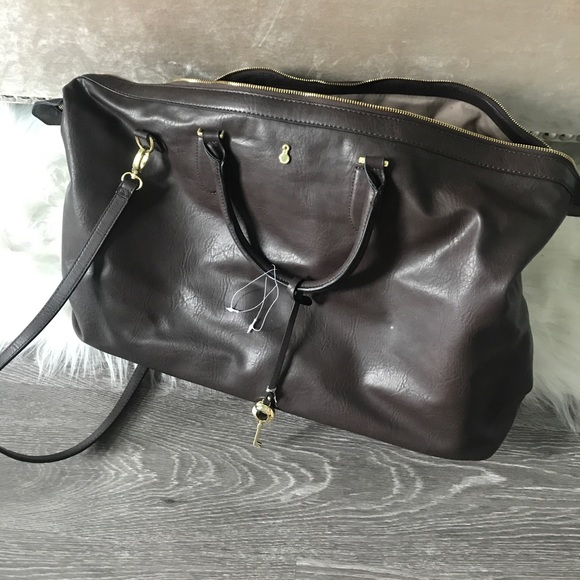 london fog leather duffle bag
